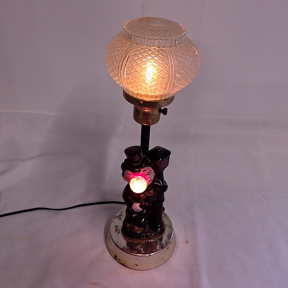 Unbranded Hobo Table Lamp Black Red Nose Mid-Century Kitsch Vintage Bar Decor